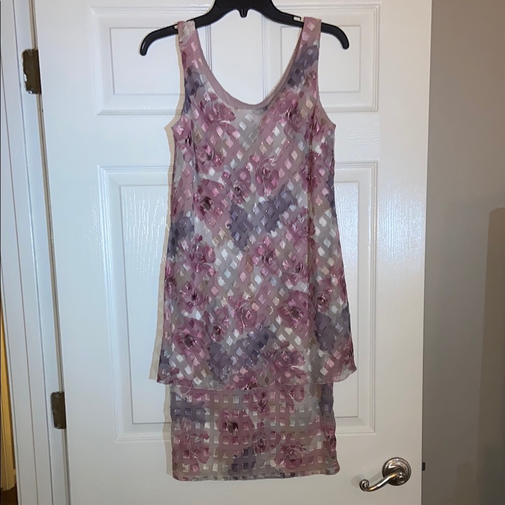 Patra Petites Floral Sleeveless Dress - Pink and Purple